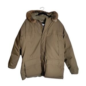 Vintage Cabela's Down Parka Jacket Mens Medium Fox Fur‎ Trim Hood